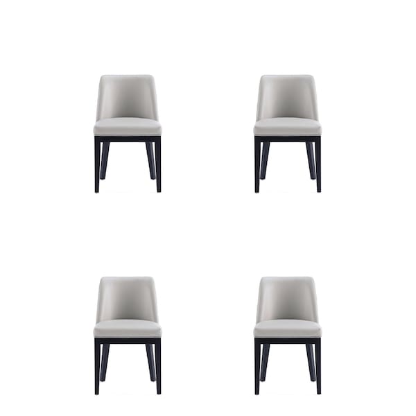 Manhattan Comfort Gansevoort Faux Leather Dining Chair in Light Grey - Set of 4 2-DC051-LG - main